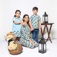 Thumbnail for Mom & Son Blue Yellow Tiles Twinning Set Trio