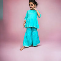 Thumbnail for Boy & Solid Firozi Cotton Handemroidered twinning set Duo