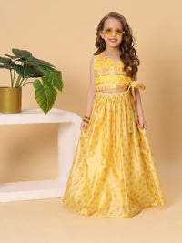 Thumbnail for Yellow Two Piece Party Wear Lehnga top set