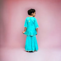 Thumbnail for Boy & Solid Firozi Cotton Handemroidered twinning set Duo