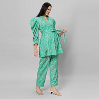 Thumbnail for Emerald Elegance Rayon Coord Set