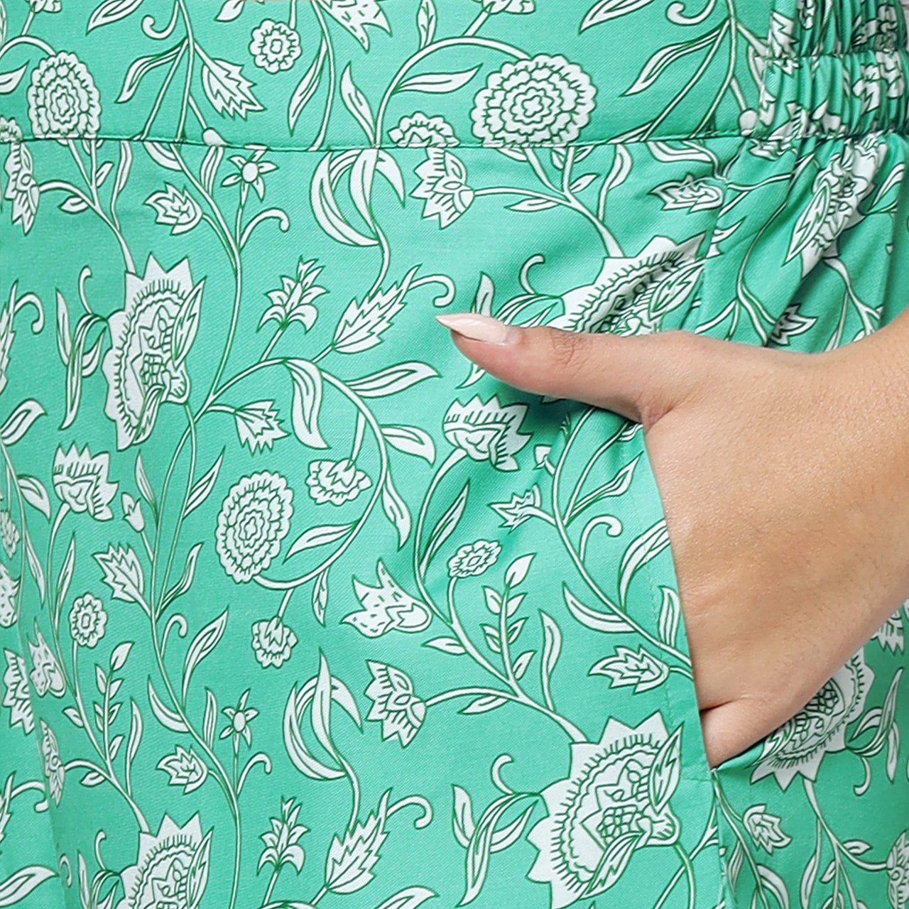 Emerald Elegance Rayon Coord Set