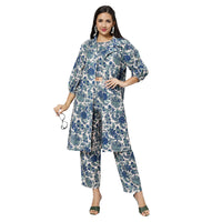 Thumbnail for Mystic Floral 3-Piece Cotton Linen Coord Set