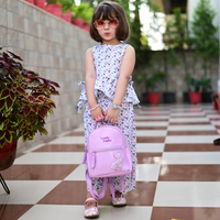 Thumbnail for Two Piece White Floral Cotton Peplum Top And Culottes Set For Girls