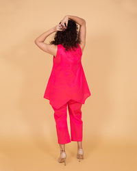 Thumbnail for Fuchsia pink cotton coord set