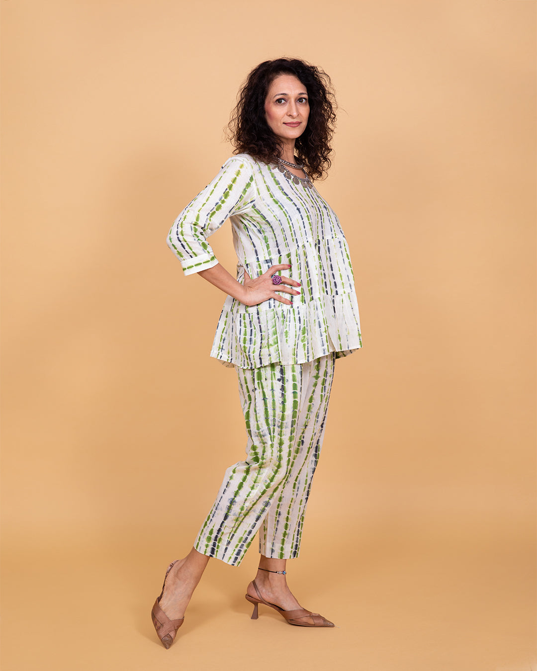 Mom & Son Cotton Green Twinning Set Duo