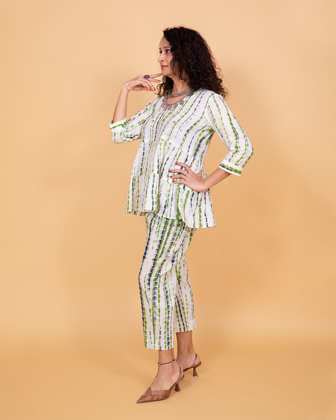 Green tie and dye coord set