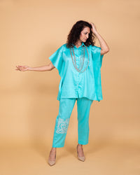 Thumbnail for Firozi-blue co-ord set