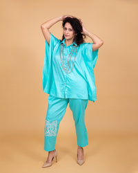 Thumbnail for Firozi-blue co-ord set