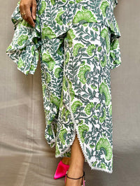 Thumbnail for Green Floral Print Co-ord Set for Women