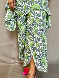 Thumbnail for Green Floral Print Co-ord Set for Women