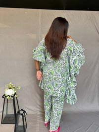 Thumbnail for Green Floral Print Co-ord Set for Women