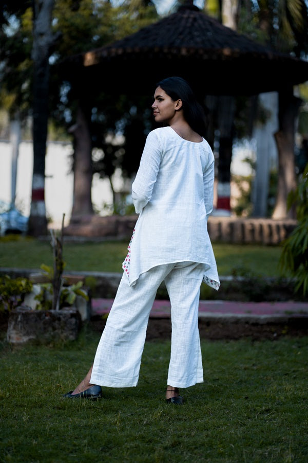 White Embroidered Designer Cotton Coords