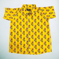 Thumbnail for Sunshine Yellow Floral Print Shirt Shorts Boy's Co-ord Set