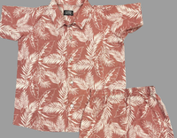 Thumbnail for Pink Tropical Forest Print Shirt Shorts Boy’s Co-ord Set