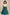 Girls Peacock Feather Teal Indo Western Lehenga Skirt & Crop Top Set