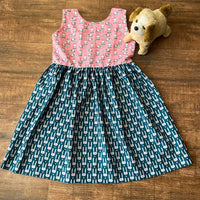 Thumbnail for Bubblegum Pink Blue Bunny Print Spun Cotton Sleeveless Nighty For Girls