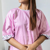 Thumbnail for Powder Pink Cotton Skirt Top Co-ord Set For Women