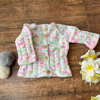 Thumbnail for White hand-knitted Three Piece soft woollen infant set