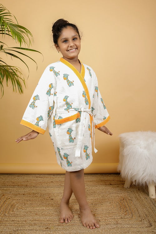 Premium Cotton Hand Block Printed Bathrobe