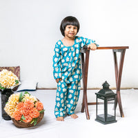 Thumbnail for Blue White Bear Printed Soft Cotton Nightwear For Boys