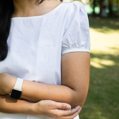 Apple Green White Cotton Dress With Pockets For Women