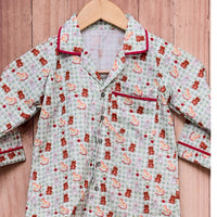 Thumbnail for Pista Green Soft Cotton Nightwear For Boys