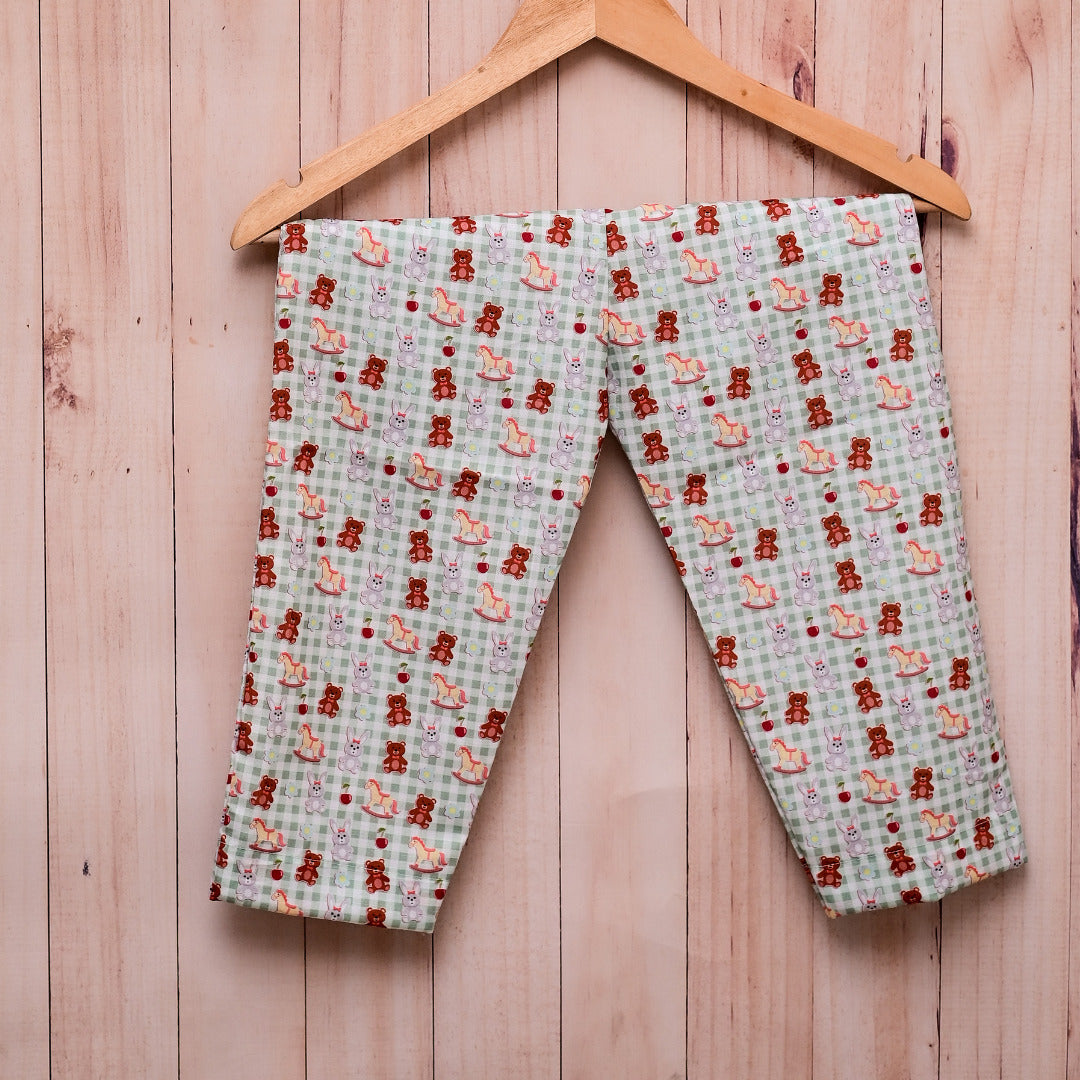 Pista Green Soft Cotton Nightwear For Boys