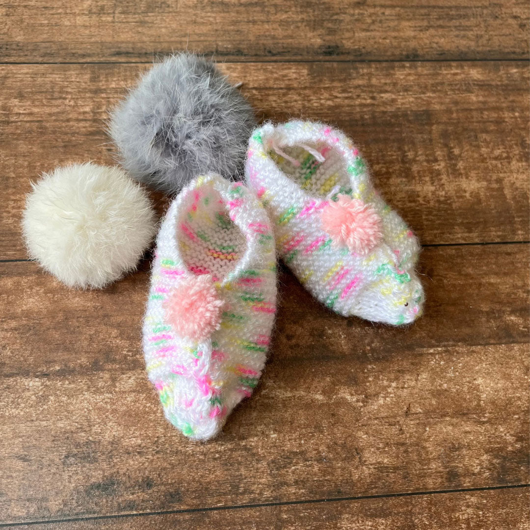 White hand-knitted Three Piece soft woollen infant set