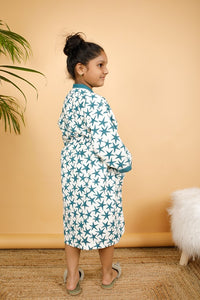 Thumbnail for Moon Light Premium Cotton Hand Block Printed Bathrobe