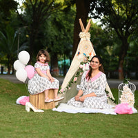 Thumbnail for Mom & Daughter Cotton Hand Block Printed Twinning Set Duo