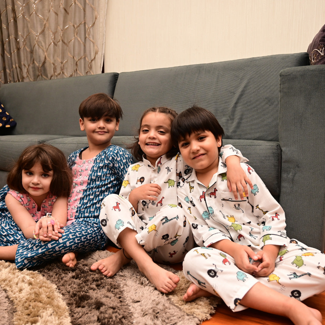 Boy & Girl Soft Cotton Nightwear Twinning Set Duo