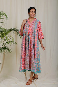 Thumbnail for Multicolour Panelled Kurta Dress For New Mom