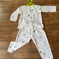 Thumbnail for White Soft Cotton Star Printed Nightwear For Boys