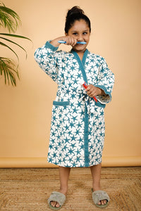Thumbnail for Moon Light Premium Cotton Hand Block Printed Bathrobe
