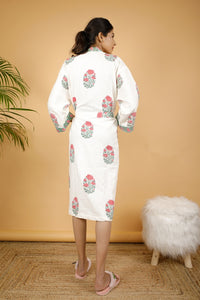 Thumbnail for Cupid Premium Cotton Hand Block Printed Bathrobe