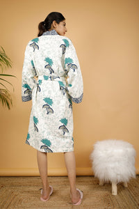 Thumbnail for Beach Love Premium Cotton Hand Block Printed Bathrobe
