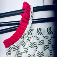 Thumbnail for White Green Soft Cotton Sleeveless Infant Jhabla