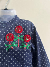 Thumbnail for Basic Blue Laycra Denim Popsicles Embroydri Full Sleeves Party Shirt For Boys