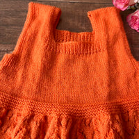 Thumbnail for Orange Handknitted Woollen Frock For Girls