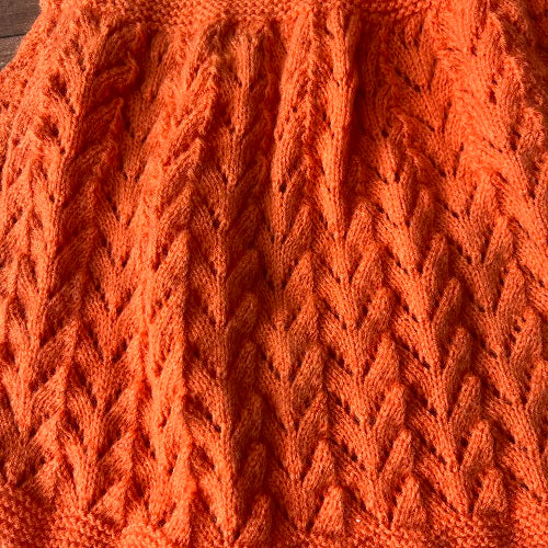 Orange Handknitted Woollen Frock For Girls