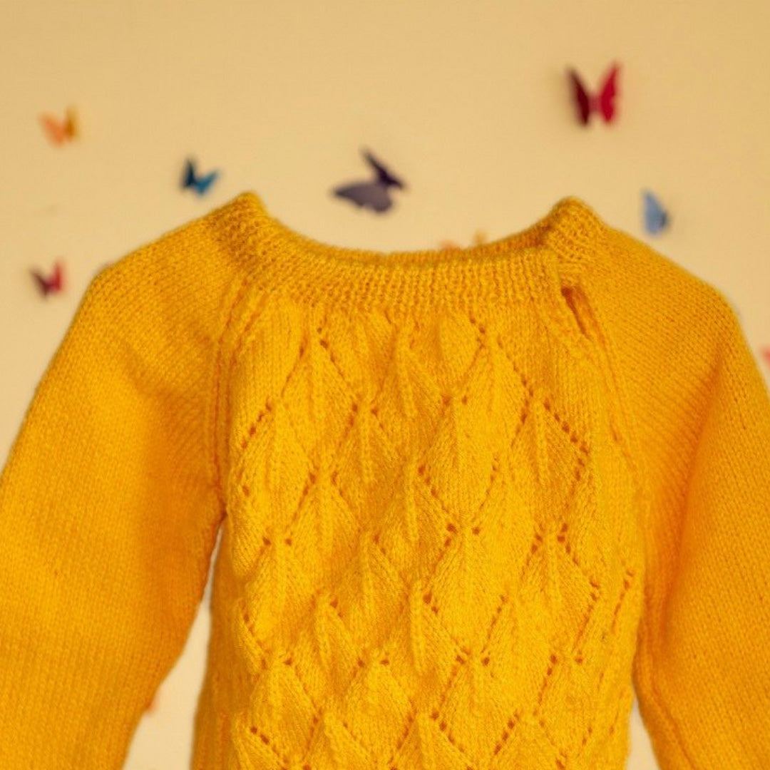 Yellow Handknitted Woollen Pullover