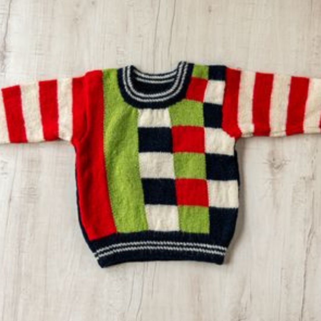 Red & Green Check Infant Sweater