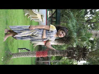 Two Piece Grey & Yellow Cotton Shibori Print Palazzo And Crop Top Set For Girls