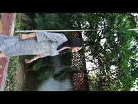 Teal Floral Cotton Hand Block Print High Low Dress for Women