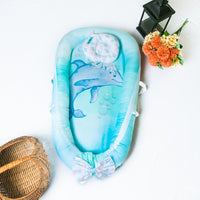 Thumbnail for Aqua Theme Baby Nest Bed