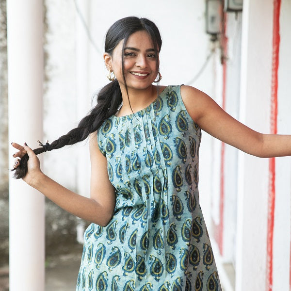 Indigo Pausley Sleeveless Lounge Set - thesaffronsaga