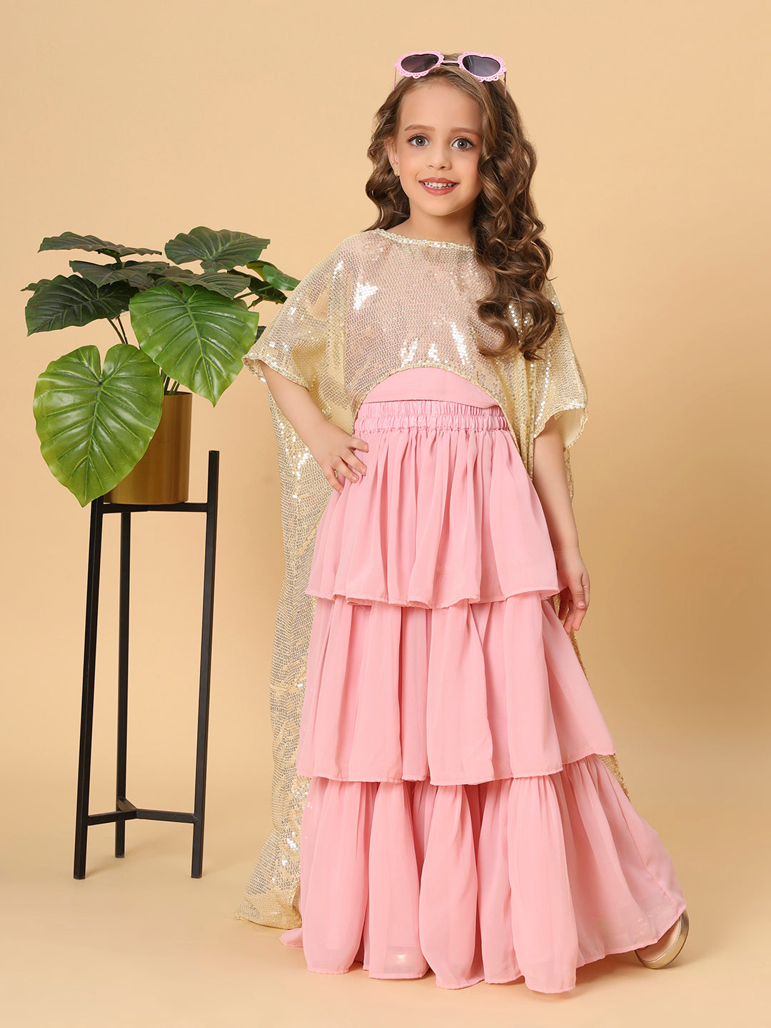 Buy Perfectpivot Girl's Three Piece Maxi Dresses Kids Jumpsuit Maxi Knee  Length Dress With Shrug Top Pant Online In India At Discounted Prices