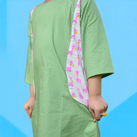 Thumbnail for Pista Green Cotton Dress For Girls