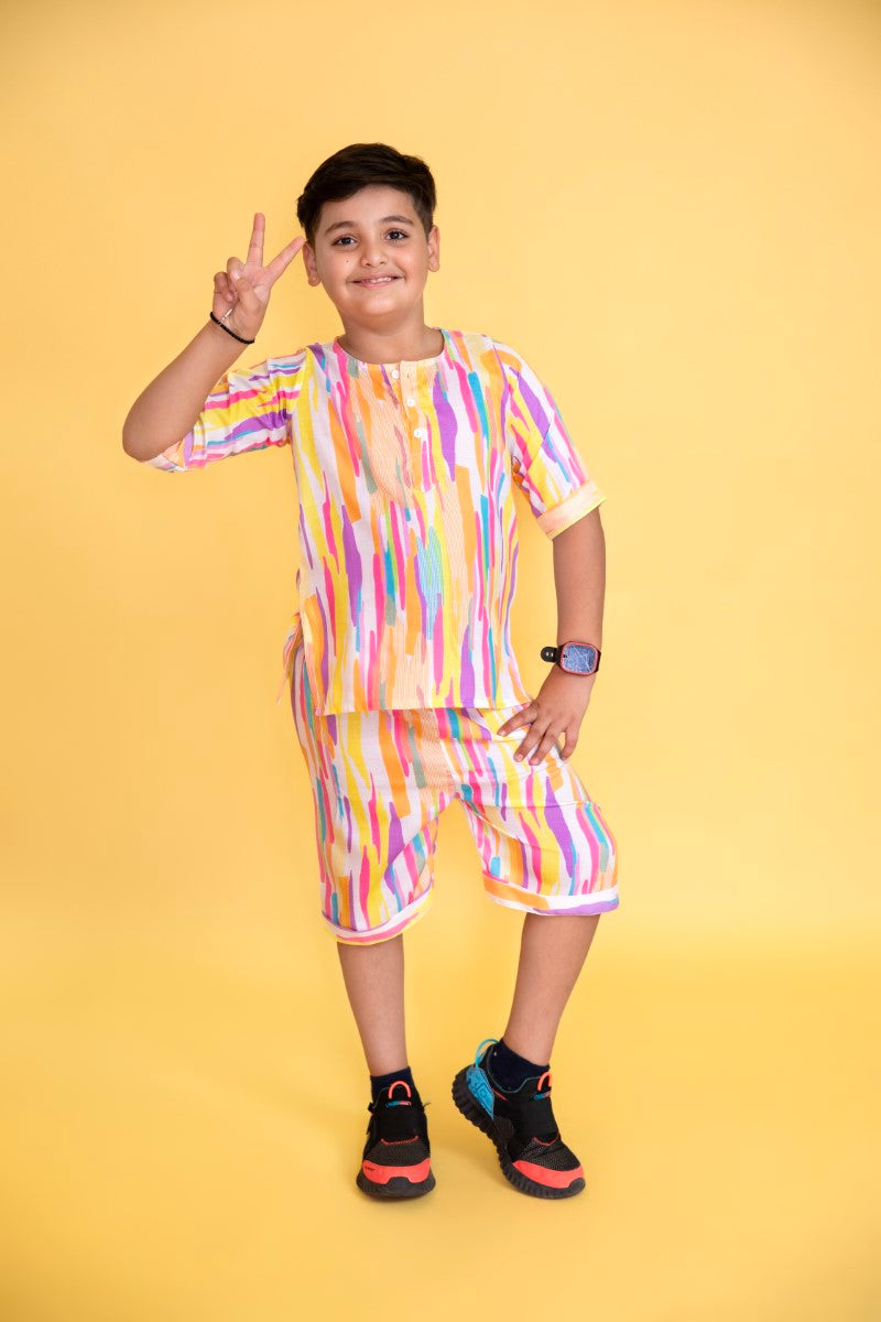 Boy & Girl “Popp”-ins Multicoloured Striped Twinnig Set Duo